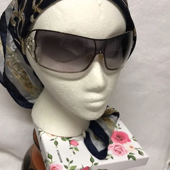 GIORGIO ARMANI SUNGLASSES vintage dust bag ,case original set grey ombré GA logo - Picture 2 of 16